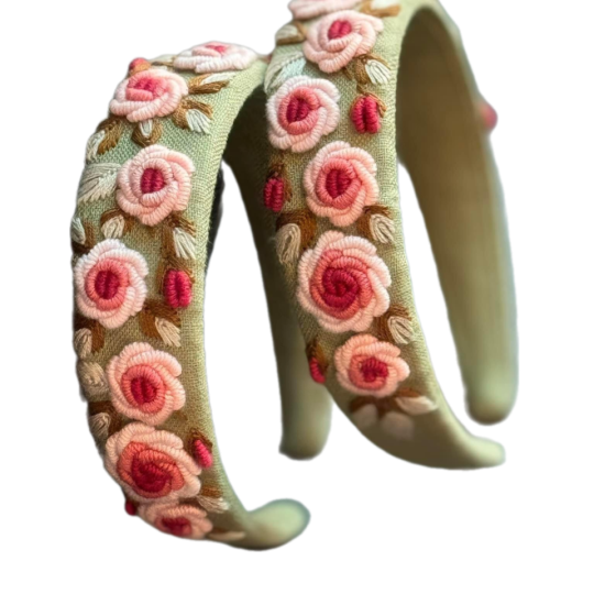 Rose  Embroidered Headband