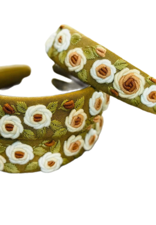 Rose  Embroidered Headband