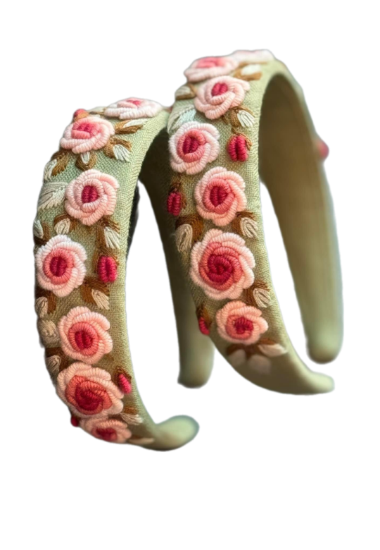 Rose  Embroidered Headband